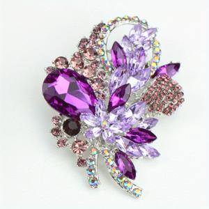 TEMU 우아한 빈티지 스타일 라인스톤 브로치 핀 - 여성 정장 & 코트용 고급 꽃무늬 디자인, 반짝이는 배지, 코사지