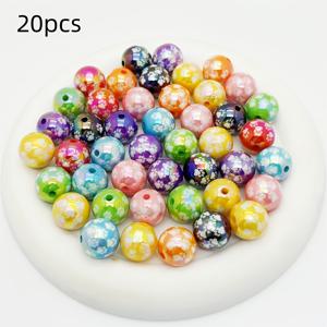 TEMU 귀여운 동물 발바닥 프린트 패턴 홀 씨드 비즈 20개, DIY 주얼리 제작, 휴대폰 고리, 열쇠고리, 구슬펜 액세서리용 재료