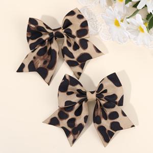 TEMU 여성을 위한 2pcs 프린트 보우 헤어 클립 - 스타일리시한 블랙 & 브라운 디자인의 노스립 헤어핀, 파티 드레스 업 & 일상 패션 액세서리, 파티 헤어 액세서리 | 우아한 헤어핀 | 노스립 헤어핀, 프린트 헤어 액세서리