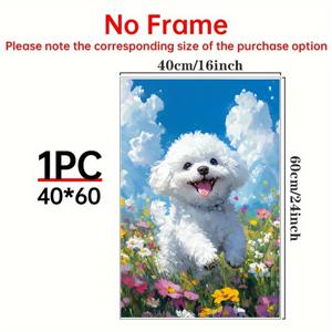 TEMU 1pc 비콘 프리스 캔버스 벽화, 프레임 없는 현대 애완 동물 초상 포스터, 거실, 침실, 사무실 장식, 완벽한 선물 아이디어