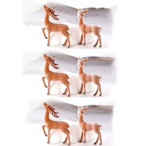 TEMU 6개 혼합 귀여운 3D 벨벳 사슴 레진 펜던트 크리스마스 사슴 귀걸이 목걸이 공예 부자재