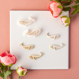 TEMU 2개 귀여운 고래 모양 폴리머 클레이 커터 세트 | 해양 생물 테마 주얼리 제작 키트 (휴일 및 해변 휴가 장면용) - 귀걸이 및 주얼리 수공예 절단 도구