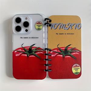 TEMU 폰 케이스: 크리에이티브 플립 페이지 노트북 스타일 레드 토마토 애플 폰 케이스, 16/16 Plus/16 Pro/16 Pro Max/ Plus/15 Pro Max/14/14 Plus/14 Pro/14 Pro Max, 13/13 Pro/13 Pro Max, 12/12 Pro/12 Pro Max, 11/11 Pro Max 호환