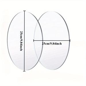TEMU 2개 대형 아크릴 플레이트 - 고강도 PMMA 플렉시글라스 시트, 15/20/25/30cm 원형 또는 평면 DIY 레이저 커팅 & 조각 보드, 공예용 대량 플라스틱 디스크, 사진 프레임
