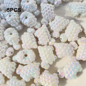 TEMU 5개 아크릴 컬러풀 양 장식 비즈, 주얼리 제작용, 비드 펜 장식, 장식품 및 부활절 장식 용품