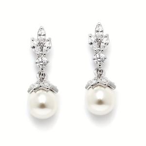 TEMU 우아하고 매력적인 여성용 모조 진주 귀걸이 1쌍, 심플 클래식 스타일 패션 주얼리