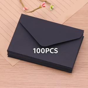 TEMU 100개 레트로 셀프 실링 크래프트 종이 봉투 - 미니 접착식 우편 봉투, 결혼식, 생일, 명함 및 초대장에 적합 - 빈티지 스테이셔너리, 결혼식, 파티, 일상 사용 (크래프트)|편지지