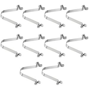 TEMU 10개 세트 더블 버튼 카약 패들 스프링 클립 스테인리스 V자형 텐트, 우산, 캠핑용 텔레스코픽 잠금 튜브 클램프