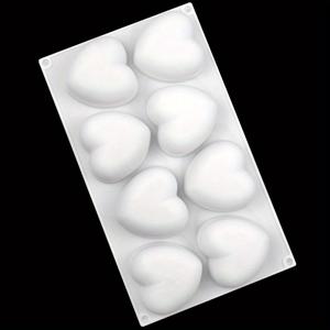 TEMU 8구 하트 모양 실리콘 무스 케이크 몰드, 하트 모양 퐁당 초콜릿 쿠키 푸딩 몰드, 케이크 장식 몰드, 비누 향초 몰드, 주방 액세서리, 베이킹 도구, 발렌타인데이 DIY 용품