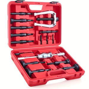 TEMU 블라인드 홀 콜렛 베어링 레이스 및 실 풀러 익스트랙터 키트, 16pcs 블라인드 홀 베어링 풀러 세트, 슬라이드 해머 가이드 내부 베어링 제거 도구 키트, 10개 조절 가능한 콜렉터 및 지지 막대