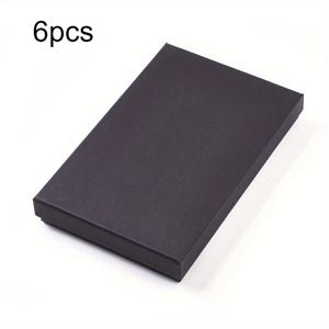 TEMU 그녀/남자를 위한 선물 세트 6개, 스펀지 삽입물이 있는 검은색 크라프트 종이 주얼리 박스, 반지, 귀걸이 및 목걸이를 보이는 사각형 모양 - 크기 7.87X5.12X1.18인치