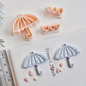 TEMU 꽃잎과 잎 도구가 있는 우산 모양 클레이 귀걸이 커터 세트 3개/세트, 보석 만들기용 폴리머 클레이 커터, 클레이 도구, 폴리머 클레이 공급품, 클레이 몰드