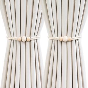 TEMU 2개, 커튼 로그 자석 버클 스트랩, 일본 간단한 스타일, 구멍을 뚫거나 설치할 필요가 없습니다, 2개씩 패키지에 포함되어 있습니다