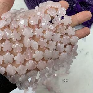 TEMU 1개 자연적인 로즈 쿼츠 다섯잎 꽃 스페이서 비즈 - 우아한 느슨한 돌로 DIY 목걸이, 귀걸이, 팔찌 제작에 적합 - 데이, 어머니의 날, 추수 감사절 보석 제작, 보석 액세서리, 배터리 없음