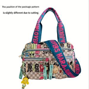 TEMU 여성을 위한 넉넉한 호보백, 나일론 소재, 여러 포켓이 특징으로 캐주얼 여행, 주말 외출에 적합하며, 수유 어머니를 위한 숄더백 또는 크로스바디백으로도 사용 가능