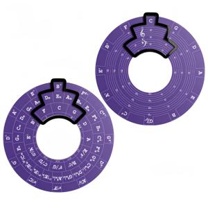 TEMU 대형 16cm 직경 양면 코드 서클과 다섯 줄 노트 지침, 빠른 키 변경 및 코드와 음표 암기용 코드 휠, 음악 초보자 및 창작자에게 적합, 피아노, 기타, 바이올린 등에 적용 가능