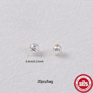 TEMU 20개/팩 S925 925 은색 호박 비즈 스페이서 비즈 루즈 비즈 주얼리 추가 비즈 스트링 직조 팔찌 목걸이 발찌 스페이서 주얼리 재료