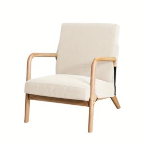 TEMU 1개 지퍼형 탄력 있는 와플 니트 나무 팔걸이 싱글 소파 커버, 캐주얼 소형 소파 슬립커버