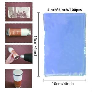 TEMU 100개 투명 PVC 열수축 백 - 선물 포장용 재사용 가능한 클리어 수축 랩, 목욕 소금, 비누, 보관 및 정리 용품, 광택 마감 | 매끄러운 질감의 수축 랩백