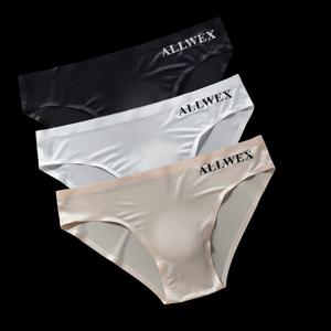 TEMU 3개입 남성용 속옷, 시스루 아이스 실키 섬유 남성 팬티, 고탄력 니트 속옷, 솔리드 컬러, 스포츠, 캐주얼, 피트니스용 편안하고 통기성 좋은 로우라이즈, 광택 3D 컷, 남성 박서 브리프