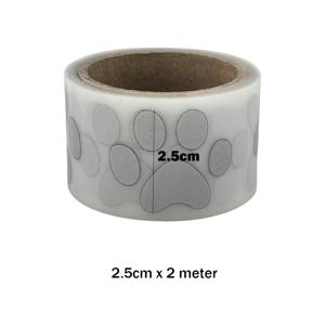 TEMU 고휘도 반사 실버 강아지 발바닥 열전사 스티커, 반사 열전사 필름, 비탄성 원단 및 의류 추가에 적합