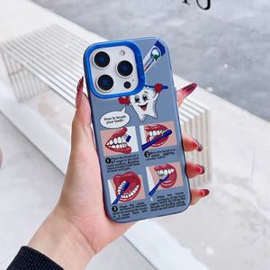 TEMU 아이폰 16 15 14 11 프로 맥스 X XR XS 맥스 8 7 플러스용 방수 브러싱 패턴 폰 케이스, 안티드롭 무광 백 커버