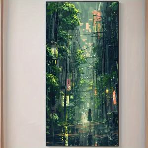TEMU DIY 5D 페인팅 키트 - 열대 우림 도시 테마, 풀 드릴 라운드 스톤 아트, 자수 십자수 홈 벽 장식, 액자 미포함, 다양한 사이즈: 15.7x27.5인치 / 19.7x39.4인치