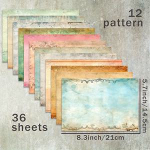 TEMU 36매 A5 (꿈의 유화 그라데이션 텍스처 배경) 스크랩북 용지, 불렛 저널, 정크 저널, 인사말 카드 배경 앨범 및 수공예품에 적합