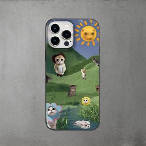 TEMU 아이폰 11, 12, 13, 14, 15, 16Pro Max XR X/XS 7, 8 Plus SE 스마트폰용 키튼 패턴 원형 대형 홀 UV 폰 케이스, 360도 전체 보호 제공. 생일 선물로 소년과 소녀에게 최고의 선택