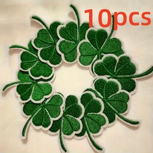 TEMU 10개 클로버 자수 패치, 자거나 다리미로 사용할 수 있습니다. 모자, 배낭, 옷 등 DIY 장식, 수선 장식 용품 및 액세서리