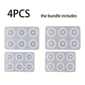 TEMU 4개 세트 12mm 및 16mm 둥근 비즈 실리콘 몰드, 두 가지 사이즈와 모델의 매끄러운 및 컷 비즈, DIY 팔찌 제작용 실리콘 몰드, 수공예품, 핸드메이드 선물, 레진 주조용, 쉽게 탈형 및 세척 가능한 에폭시 레진 실리콘 몰드