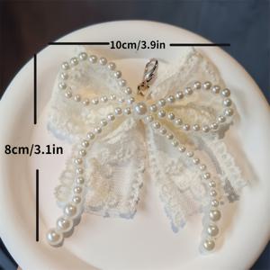 TEMU 1개 우아한 레이스 & 리본 신발 클립 - 하이힐 & 스니커즈 장식 액세서리, 내구성 있는 폴리에스터 여성용 신발 참, 생일 및 기념일에 완벽한 선물, 패션 업그레이드