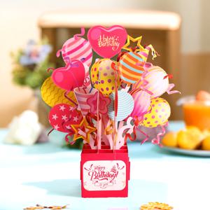 TEMU 1개 수제 3D 풍선 팝업 생일 카드 + 봉투 - 만화 스타일 홈 데코, 파티 용품, 재미있는 메시지, 축하 디자인, 장식용 액센트, 축하 애호가를 위한 생일 카드