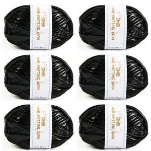 TEMU 6묶음, 각 묶음당 100G (총 600G) 손뜨개 창의적인 메탈 코팅 원단 스트립, 무광 인조 가죽, 봄/여름 가방용 고급 코바늘 뜨개실, 장식용 실, 직조 리본