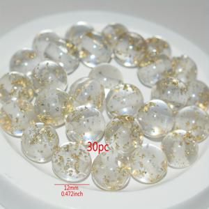 TEMU 16mm 10개, 12mm 30개, 8mm 50개 골드 클리어 루스 비즈, 팔찌 및 목걸이 제작용, 어버이날 선물 또는 선물로 완벽