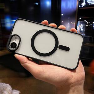 TEMU 폰 케이스: 아이폰 16E 7 8 SE2 SE3 7플러스 8플러스용 럭셔리 마그네틱 무선 충전 케이스, 소프트 범퍼 투명 하드 백 커버