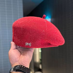 TEMU 1개 봄/여름 메쉬 통기성 베레모, 빈티지 화가 모자, 라인스톤 레터링 호박 모자