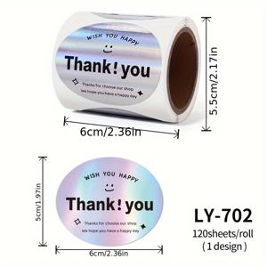 TEMU 감사 메시지용 효과 스티커 120개 롤 | 케이크 베이킹 가게 장식 | 선물 포장 | 봉투 인사말 카드 [봉인 스티커]