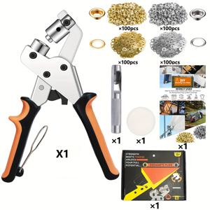 TEMU DIY 타폴린 링 및 설치용 3/8인치(10mm 내부 크기) 아이렛과 펀치 도구가 포함된 완벽한 헤비듀티 아이렛 펀치 키트, 방수 DIY 공예 프로젝트용