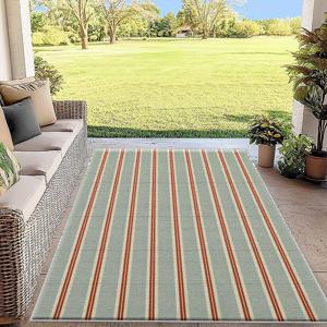 TEMU 1개 (라이트 그린 & 레드) 러그, 가볍고 세탁 가능하며 관리가 용이함, 여름 및 가을용 바닥 매트로 적합, 침실, 거실, 식당, 욕실, 발코니 및 추가 공간에 이상적