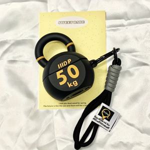 TEMU 크리에이티브 케틀벨형 for 1/2/3/4/Pro/Pro 2 보관함 - 블랙, 휴대용 끈 포함, 가볍고 스크래치 방지 커버, 체육관 & 여행에 적합한 내구성 있는 디자인 (모든 모델과 호환), 휴대용 액세서리, 운동기어, 독특한 디자인, 스타일리시 커버, 유연한 소재, 이어폰 홀더, 활발한 라이프스타일