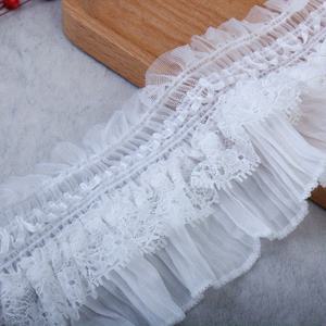 TEMU 의류, 가방, 커튼 및 공예에 사용하기 위한 플리츠 쉬폰 레이스 탄성 트림 2야드, 현재 판매 중