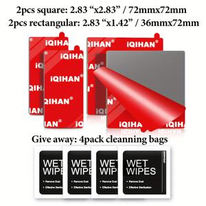 TEMU 4개입 IQIHAN 접착 스티커 패드, 대시캠 호환, 양면 내열성 접착 교체용 접착 스트립 - 차량 유리, 플라스틱, 금속 표면용 - 대시캠 드라이브 레코더 마운트 (사각형 & 직사각형)