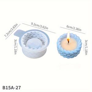 TEMU 대마 로프 향초 컵 석고 몰드 DIY 라운드 러브 다육식물 화분 보관함 실리콘 몰드