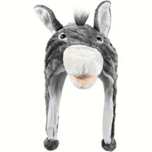 TEMU 1개 당나귀 코스튬 모자 - 회색 부로 헤드웨어, 손세탁 가능, 깃털 없음, 할로윈, 크리스마스, 부활절, 생일 파티, 농장 테마 이벤트, 포토 부스 소품, 독특한 선물, 크리스마스, 새해, , 파티 이벤트에 최적