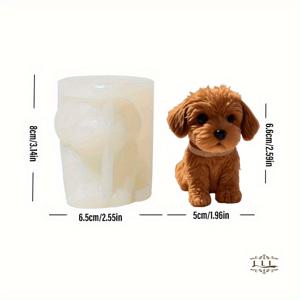 TEMU 클레이 장식, 양초, 비누, 향기 공예를 위한 3D 테디 강아지 클레이 몰드 - 귀여운 작은 강아지 실리콘 몰드 - 홈 데코 또는 선물용 석고 및 왁스 프로젝트에 적합, 섬세한 질감과 내구성 있는 석고 몰드 특징