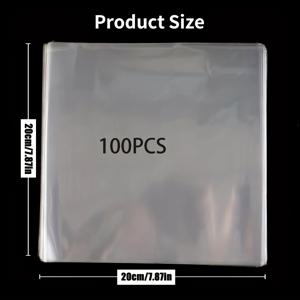 TEMU 투명 플라스틱 시트 - 100개, 7.87X7.87 인치, 높은 투명성 PP, 캔디 포장, DIY 아트 및 공예 장식에 적합합니다.
