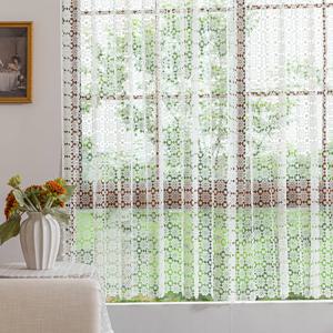 TEMU 빈티지 컨트리 홀로우 아웃 자수, 주방 침실 거실 파티션 커튼 화이트 플로럴 레이스 커피 쉐이드 창문 발란스 숏 드레이프 캐비닛 장식용 쉬어