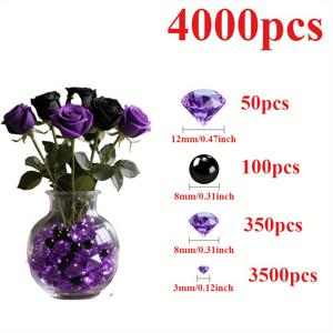 TEMU 4000개 인조 & 진주 세트, 화병 장식용, 웨딩 소품, 공예 비즈, 테이블 센터피스 필러, 홈 , 할로윈, 크리스마스, 추수감사절 장식
