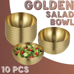 TEMU 10개 대형 스테인리스 스틸 그릇, 쌓기 가능, 다용도 샐러드·스낵·과일 그릇, 가족 및 휴가 모임에 적합, 요리와 베이킹에 사용 가능한 식기 세척용